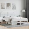 vidaXL Metal Bed Frame without Mattress with Headboard White 135x190cm