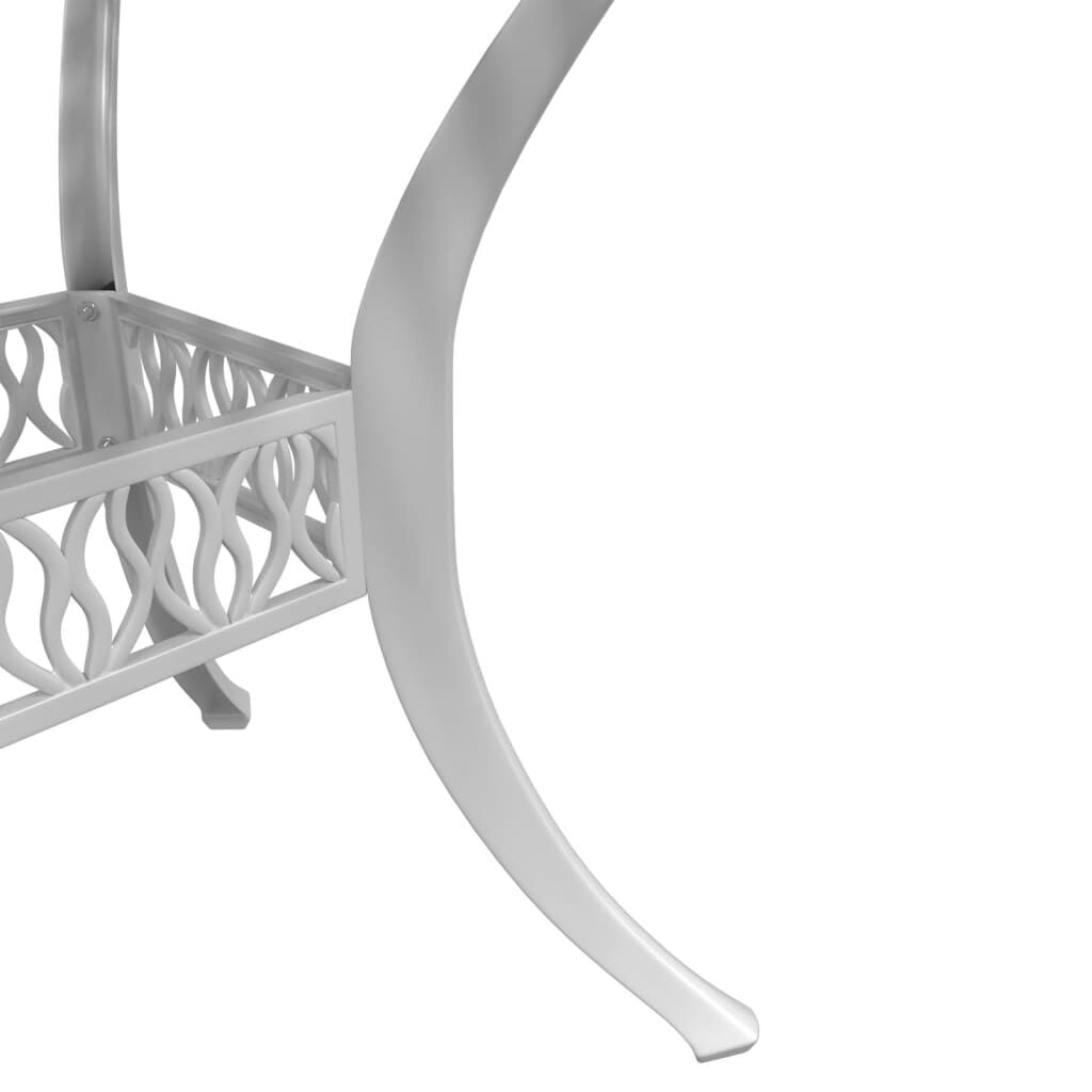 vidaXL 3 Piece Bistro Set White Cast Aluminium