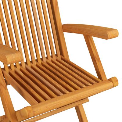 vidaXL 9 Piece Folding Outdoor Dining Set Solid Teak Wood
