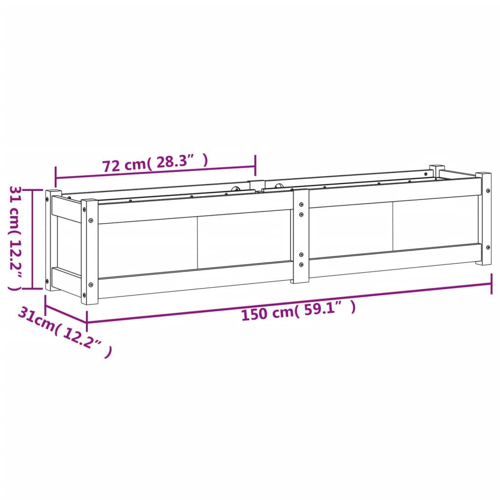 vidaXL Garden Planters 2 pcs Solid Wood Pine