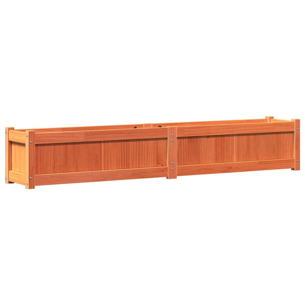 vidaXL Garden Planter Wax Brown 180x31x31 cm Solid Wood Pine