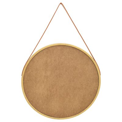 vidaXL Wall Mirror with Strap 60 cm Gold