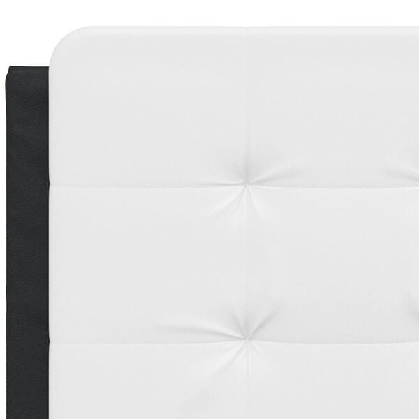 vidaXL Bed Frame without Mattress "Zadar" Black and White 137x190 cm Faux Leather