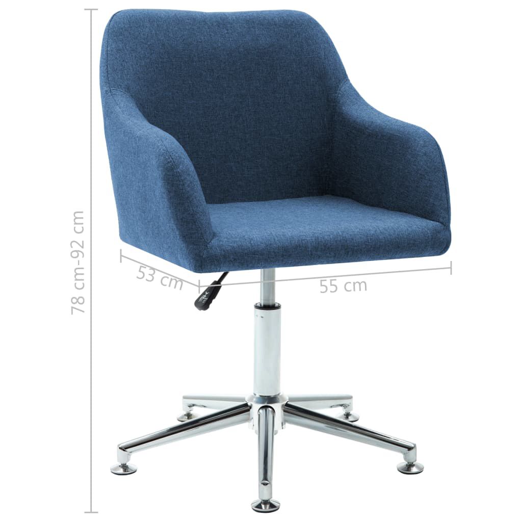 vidaXL Swivel Dining Chair Blue Fabric