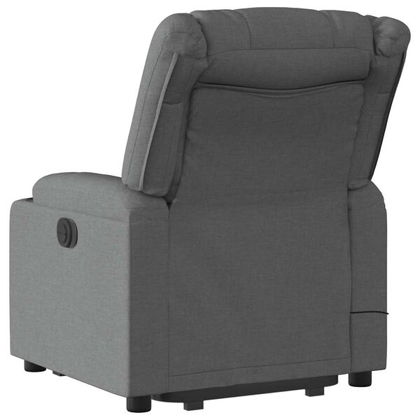vidaXL Electric Stand up Massage Recliner Chair Dark Grey Fabric