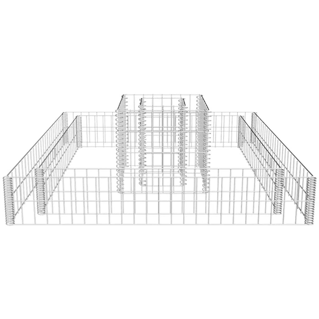 vidaXL Gabion Planter Galvanised Steel 120x120x20