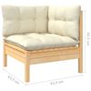 vidaXL 11 Piece Garden Lounge Set with Cream Cushions Solid Pinewood