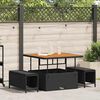 vidaXL Garden Dining Set Black Poly Rattan