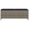 vidaXL Garden Bench with Cushion Grey 110x30x40.5 cm Poly Rattan