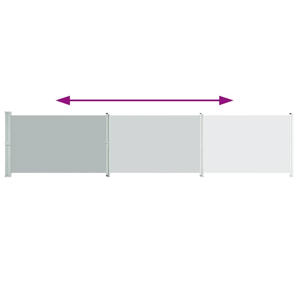vidaXL Patio Retractable Side Awning 140x600 cm Grey