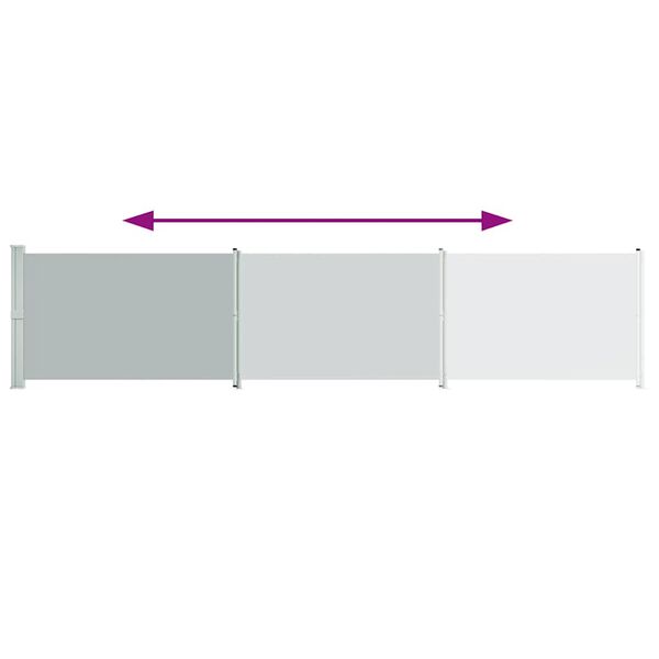 vidaXL Patio Retractable Side Awning 140x600 cm Grey