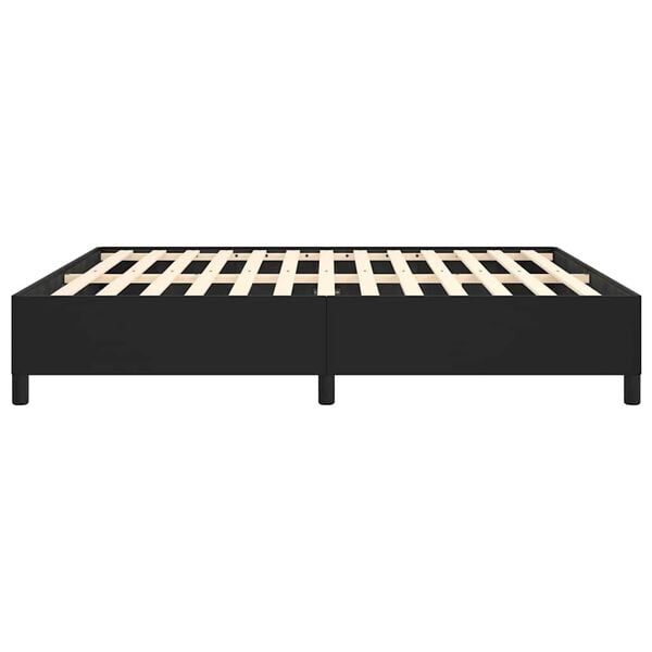 vidaXL Bed Frame without Mattress Black California King Faux Leather