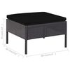 vidaXL 6 Piece Garden Lounge Set with Cushions Poly Rattan Black