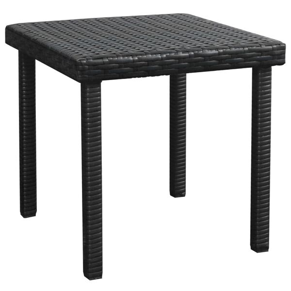 vidaXL Sun Loungers 2 pcs with Table Poly Rattan Black (42884+42886)