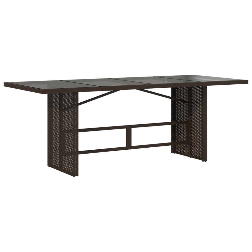 vidaXL 7 Piece Garden Dining Set with Cushions Brown Poly Rattan
