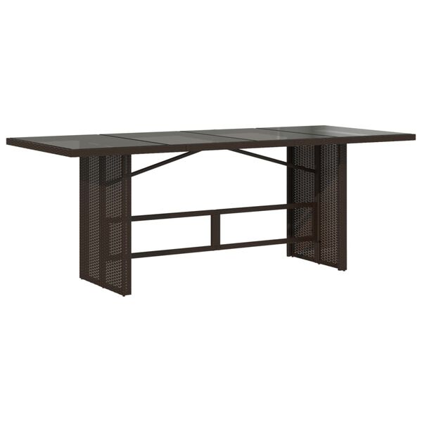 vidaXL 7 Piece Garden Dining Set with Cushions Brown Poly Rattan