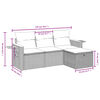 vidaXL 4 Piece Garden Sofa Set with Cushions Beige Poly Rattan