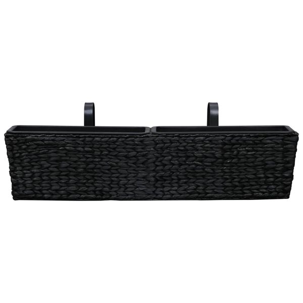 vidaXL Planters 2 pcs Water Hyacinth Black