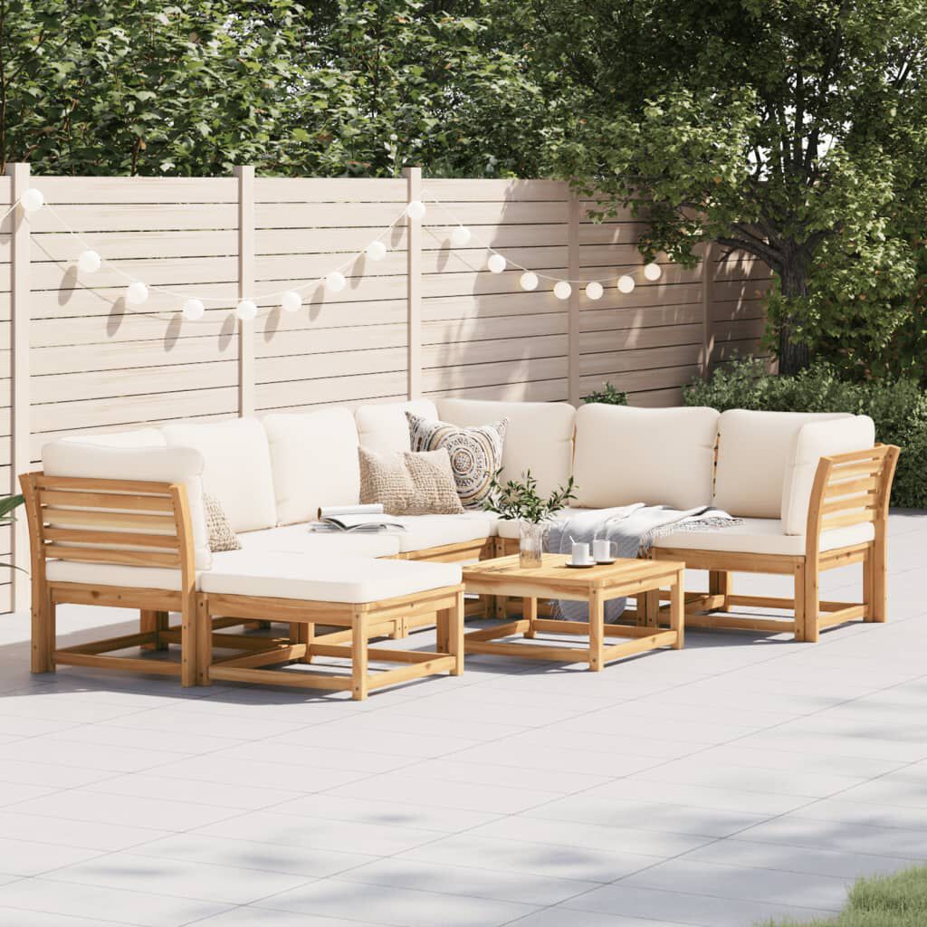 vidaXL 8 Piece Garden Lounge Set with Cushions Solid Wood Acacia