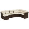 vidaXL 8 Piece Garden Sofa Set with Cushions Brown Poly Rattan