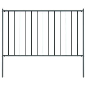 vidaXL Fence Panel with Posts Powder-coated Steel 1.7x1 m Anthracite