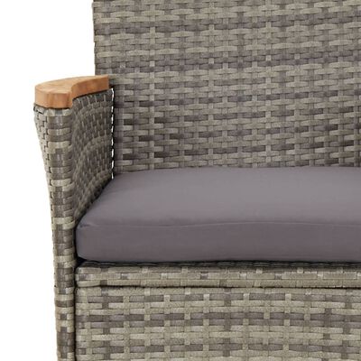 vidaXL 5 Piece Garden Dining Set with Cushions Grey Poly Rattan