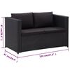 vidaXL 3 Piece Garden Lounge Set with Cushions Poly Rattan Black
