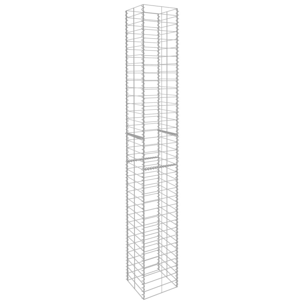 vidaXL Gabion Baskets 3 pcs Galvanised Steel 25x25x197 cm