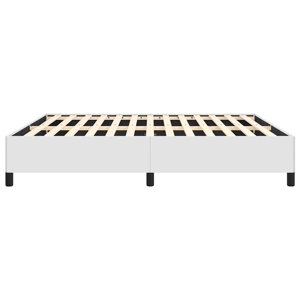 vidaXL Bed Frame without Mattress White 193x203 cm King Faux Leather