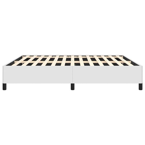 vidaXL Bed Frame without Mattress White 193x203 cm King Faux Leather