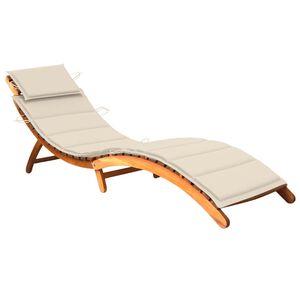 vidaXL Garden Sun Lounger with Cushion Solid Wood Acacia