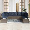 vidaXL Garden Sofa Set with Cushion 9 pcs Grey Poly Rattan