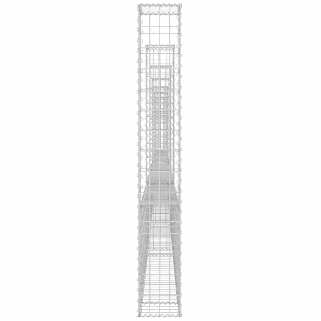 vidaXL U-shape Gabion Basket with 7 Posts Iron 740x20x150 cm
