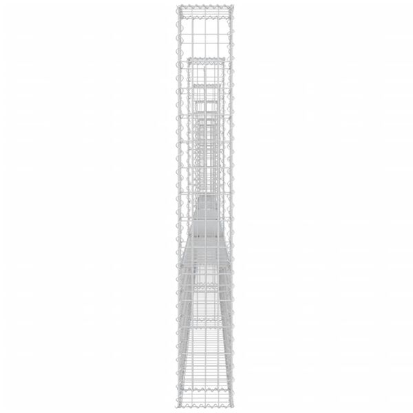 vidaXL U-shape Gabion Basket with 7 Posts Iron 740x20x150 cm