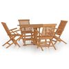 vidaXL 5 Piece Folding Outdoor Dining Set Solid Wood Teak