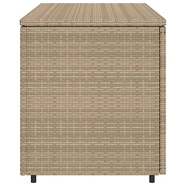 vidaXL Garden Storage Cabinet Beige 110x55x60.5 cm Poly Rattan