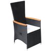 vidaXL 5 Piece Garden Dining Set Black