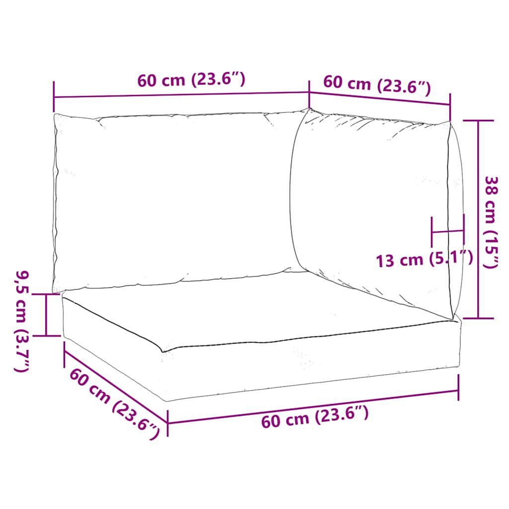 vidaXL Pallet Cushions 3 pcs Melange Anthracite Fabric