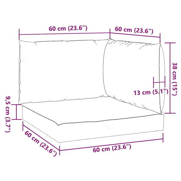 vidaXL Pallet Cushions 3 pcs Melange Anthracite Fabric