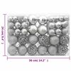 vidaXL 111 Piece Christmas Bauble Set Silver Polystyrene