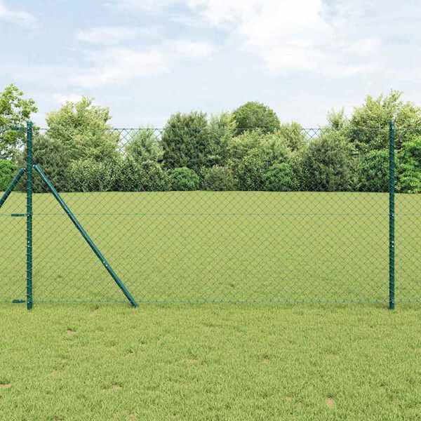 vidaXL Chain Link Fence Green 10 x 1 m Steel