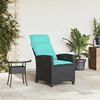 vidaXL Reclining Garden Chair with Side Table Black Poly Rattan