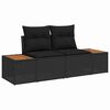 vidaXL Garden Sofa Black 184 x 62 x 85cm Poly Rattan