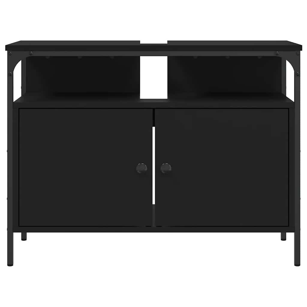 vidaXL Bathroom Sink Cabinet Black 80x30x60 cm Engineered Wood