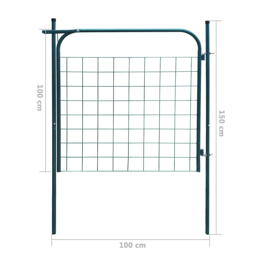 vidaXL Garden Fence Gate 100x100 cm Green