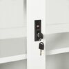 vidaXL Sliding Door Cabinet White 90x40x90 cm Steel