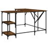 vidaXL Desk Smoked Oak 139x139x75 cm Engineered Wood