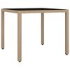 vidaXL 7 Piece Garden Bistro Set with Cushions Beige Poly Rattan