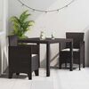 vidaXL Garden Dining Set 3 pcs Brown Polt rattan