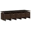 vidaXL 15 Piece Garden Dining Set with Cushions Brown Poly Rattan
